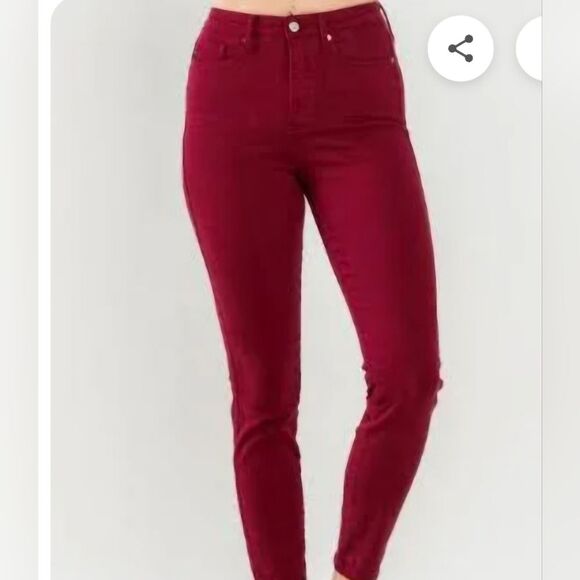 NWT Judy Blue Red High Waist Jeans Size 27 - Picture 1 of 12